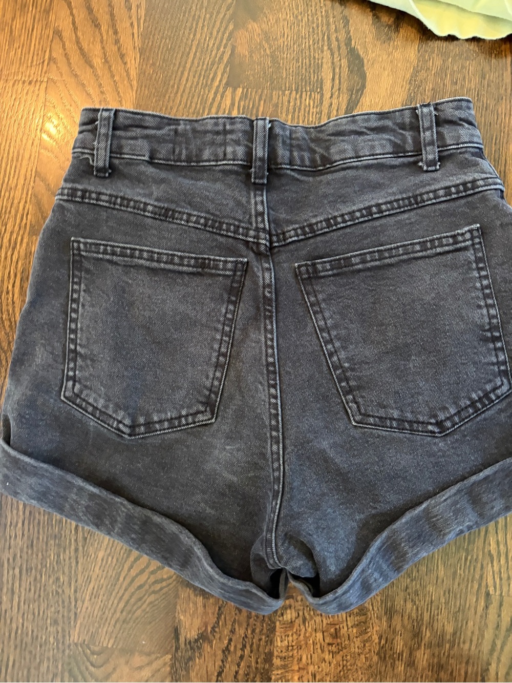 Cotton On High-Waist Washed Black Denim Shorts